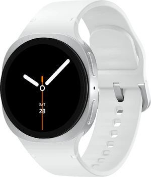 Samsung Galaxy Watch 8 40mm wit voorkant rechterzijkant