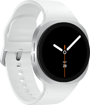 Samsung Galaxy Watch 8 4G 40mm weiß Vorderseite linke Seite