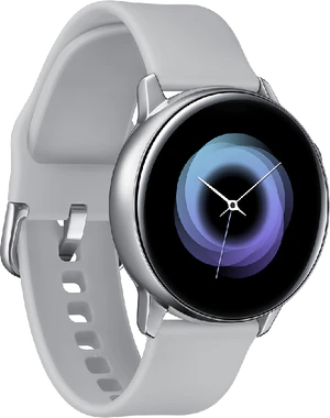 Samsung Galaxy Watch Active zilver voorkant linkerzijkant
