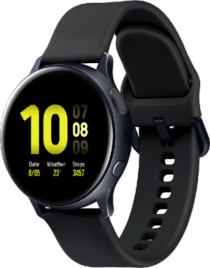 Samsung Galaxy watch active2 40mm zwart voorkant rechterzijkant