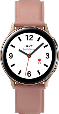 Samsung Galaxy watch active2 40mm goud leather voorkant