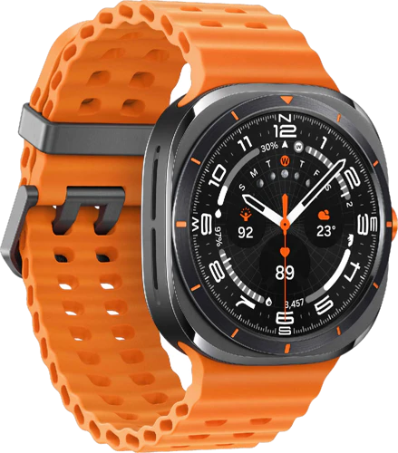 Samsung Galaxy Watch Ultra oranje voorkant linkerzijkant