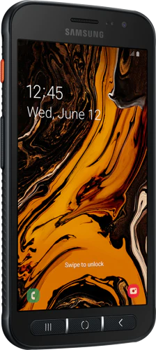 Samsung Galaxy XCover 4s zwart voorkant linkerzijkant