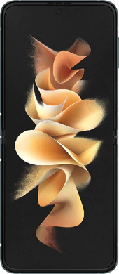 Samsung Galaxy Z Flip 3 green in side opened