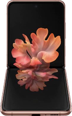 Samsung Galaxy Z Flip 5G brons voorkant onderkant geopend