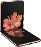 Samsung Galaxy Z Flip 5G brons binnenkant geopend schuin