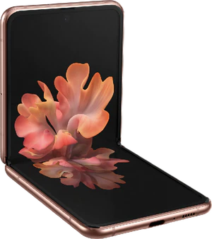 Samsung Galaxy Z Flip 5G brons binnenkant geopend schuin