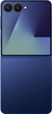 Samsung Galaxy Z Flip 7 blue out side opened