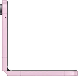 Samsung Galaxy Z Flip 8 pink left side half opened