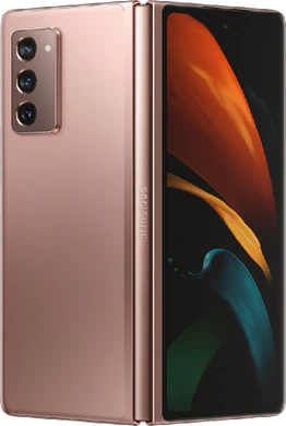 Samsung Galaxy Z Fold 2 bronze opened out side tilted ed