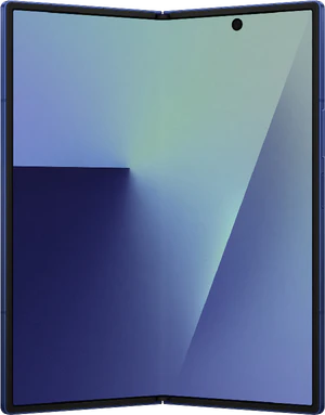 Samsung Galaxy Z Fold 7 blue in side half opened
