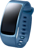 Samsung Gear Fit2 sininen etupuolella oikea puoli