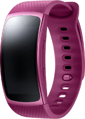 Samsung Gear Fit2 pink etupuolella oikea puoli