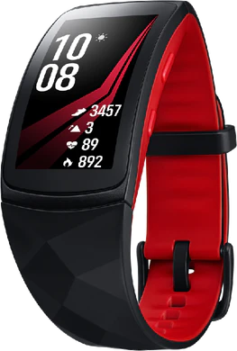 Samsung Gear fit2 pro nero rosso copertina frontale aslant