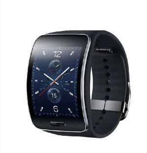 Samsung Gear s blauw zwart schuin rechterzijkant