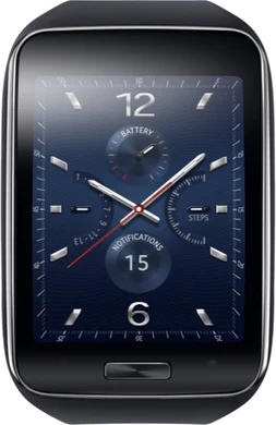 Samsung Gear s blauw zwart voorkant