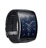 Samsung Gear s blauw zwart linkerzijkant schuin