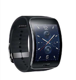 Samsung Gear s blauw zwart linkerzijkant schuin