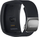 Samsung Gear s blauw zwart achterkant schuin