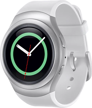 Samsung Gear s zilver wit voorkant rechterzijkant