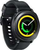Samsung Gear Sport zwart voorkant linkerzijkant