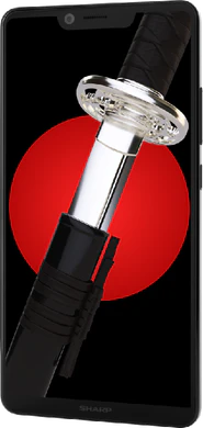 Sharp Aquos D10 schwarz Vorderseite rechte Seite