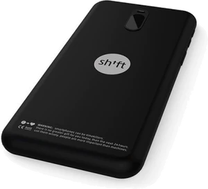 Shiftphone 8 zwart achterkant linkerzijkant onderkant schuin