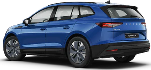 Skoda Enyaq iV azul volver lado derecho