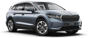 Skoda Enyaq iV gris tapa delantera lado izquierdo