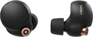 Sony WF 1000XM4 zwart buitenkant zijkant