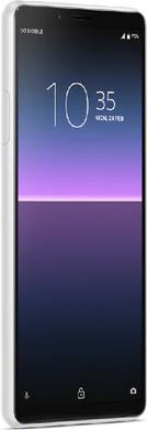 Sony Xperia 10 II wit voorkant linkerzijkant