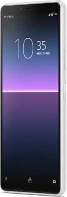 Sony Xperia 10 II wit voorkant rechterzijkant