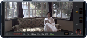 Sony Xperia 5 II blauw gedraaid voorkant