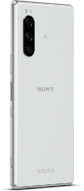 Sony Xperia 5 wit achterkant rechterzijkant
