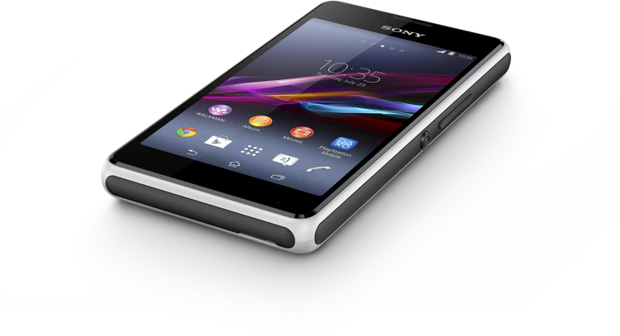 Sony Xperia E1 zwart voorkant schuin 2