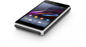 Sony Xperia E1 zwart voorkant schuin 2