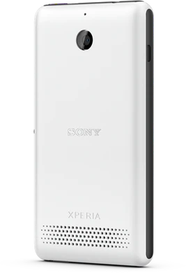 Sony Xperia E1 wit achterkant schuin