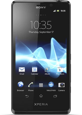 Sony Xperia T zwart voorkant