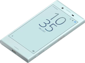 Sony Xperia X Compact blauw voorkant rechterzijkant onderkant
