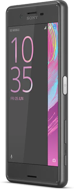Sony Xperia X Performance zwart voorkant rechterzijkant schuin