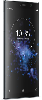 Sony Xperia XA2 Plus zwart voorkant linkerzijkant