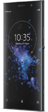 Sony Xperia XA2 Plus zwart voorkant rechterzijkant