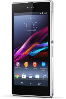 Sony Xperia Z1 voorkant schuin wit