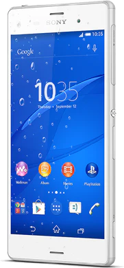 Sony Xperia Z3 wit schuin rechterzijkant
