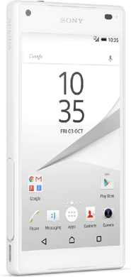 Sony Xperia Z5 Compact wit voorkant linkerzijkant