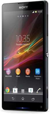 Sony Xperia ZL zwart voorkant schuin