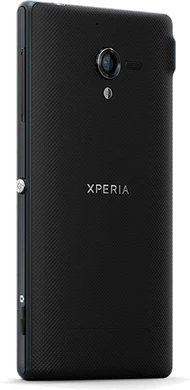 Sony Xperia ZL zwart achterkant schuin