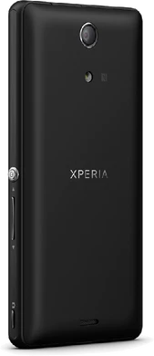 Sony Xperia ZR zwart achterkant schuin