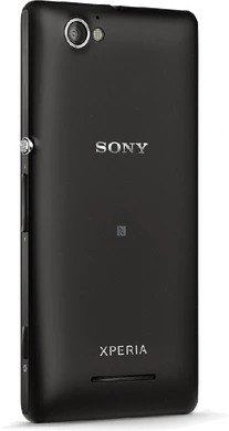 Sony Xperia M achterkant schuin zwart