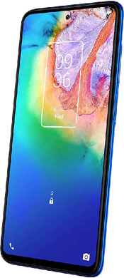 TCL 20 5G bleu couverture à droite aslant